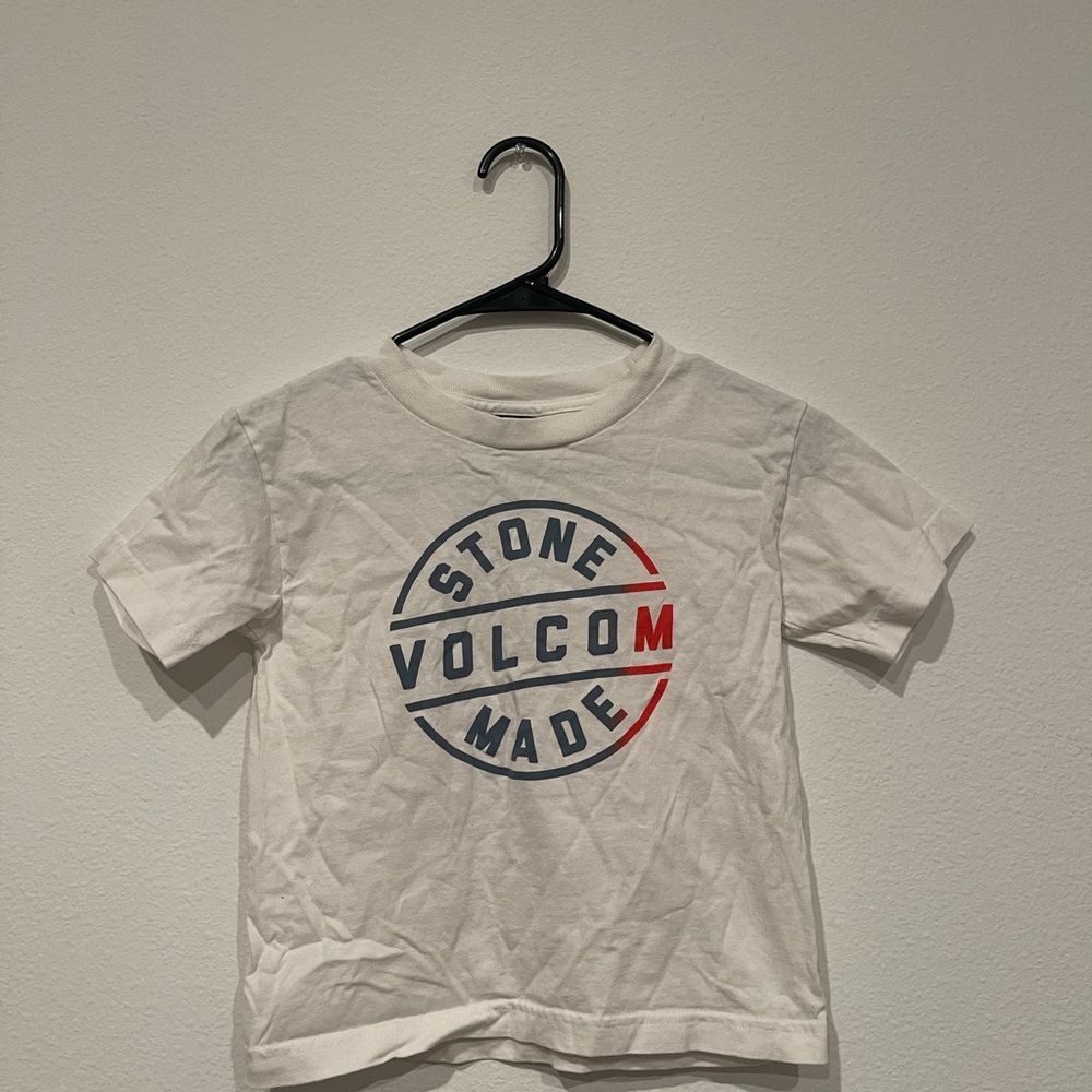 Volcom White Short Sleeve Tee with Bold Graphic